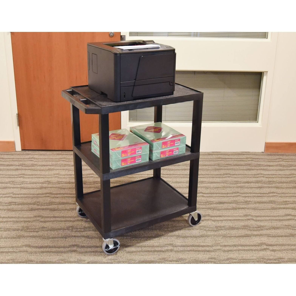 Black 3 Shelves Utility Cart T991
