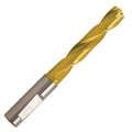 17.1mm 140° Solid Carbide Jobber Drill, Tin Finish, Right Hand Cut, Spiral Flute, 143mm OAL W970060