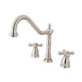 Adjustable Spread Two Handle Kitchen Faucet in Satin Nickel Z57492