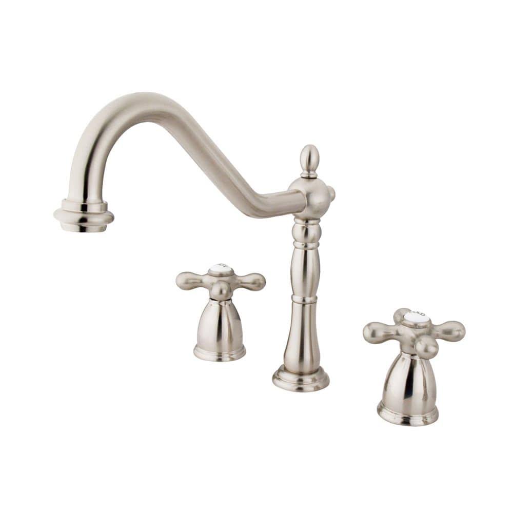Adjustable Spread Two Handle Kitchen Faucet in Satin Nickel Z57492