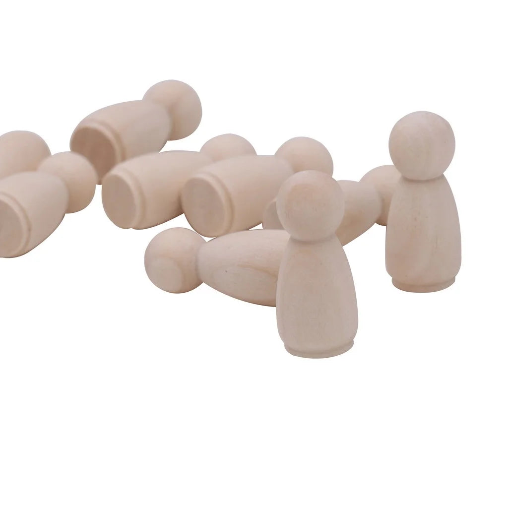 20Pcs Natural Unfinished Wooden Peg Doll Bodies Woman 55mm U286