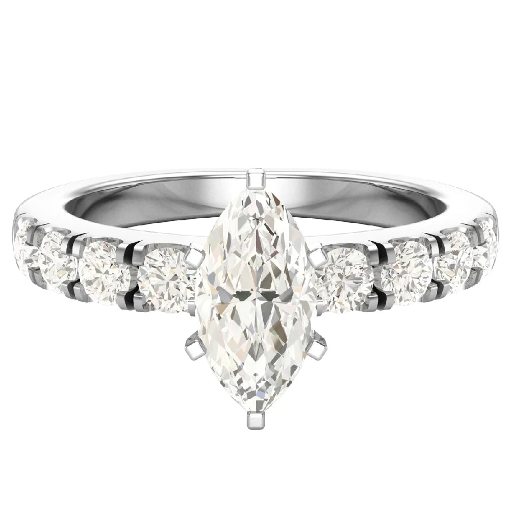 Marquise Cut 14K White Gold 1.20 CT Engagement Ring R822859