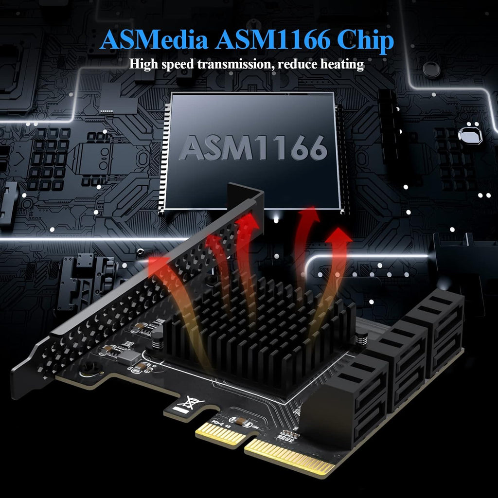 PCIe 4X SATA Card, 6 Ports, Non-Raid, SATA 3.0 B85698