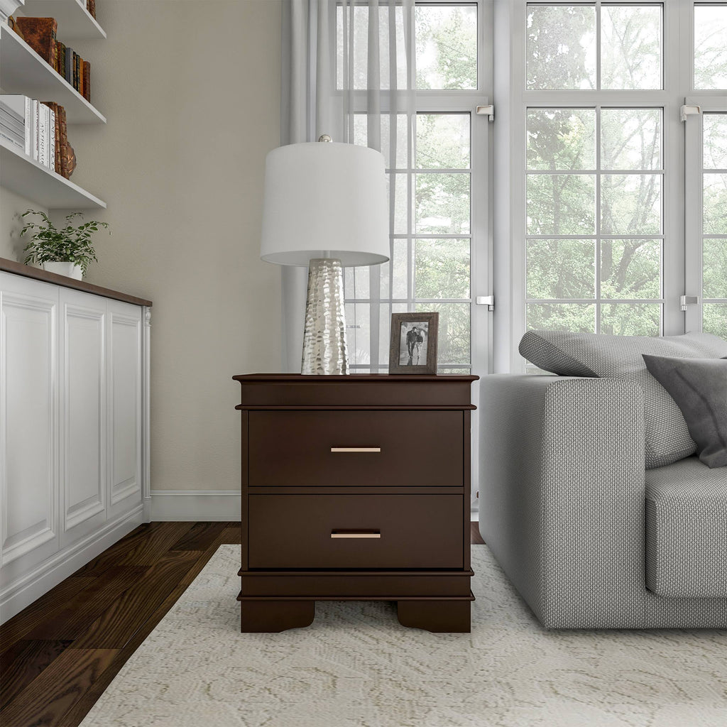 2-Drawer End Table Dark Brown I910161