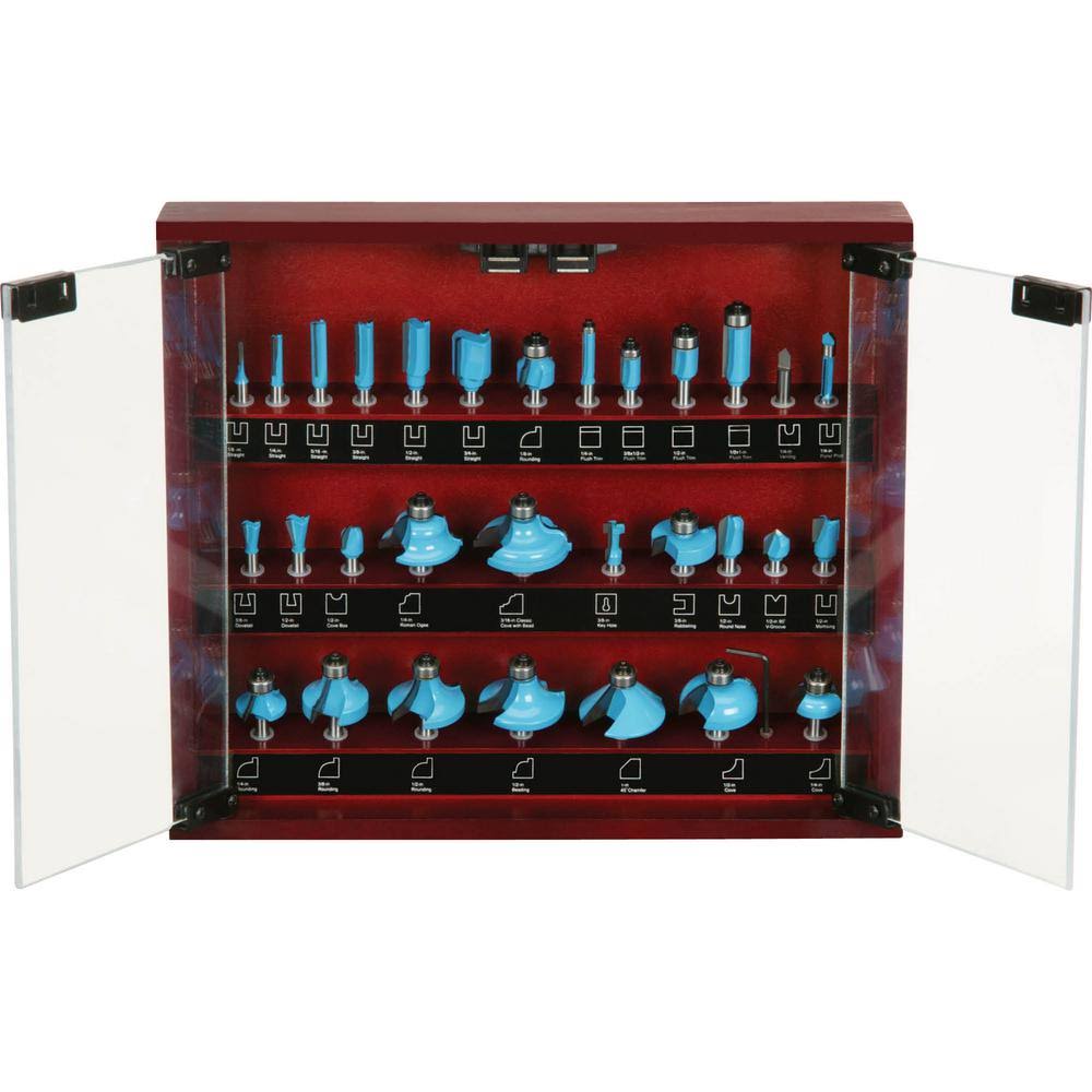 30-Piece Carbide Tipped Router Bit Set, 1/4-Inch S8374