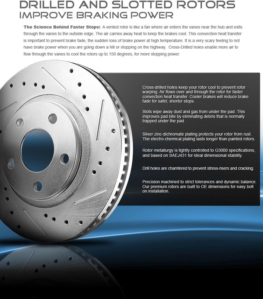 342mm Drilled & Slotted 6 Lug Rotors Z5381
