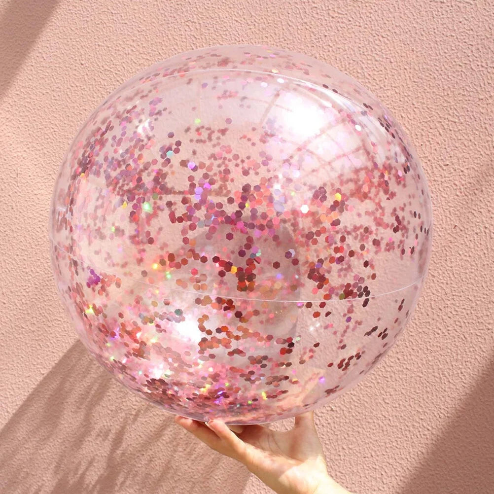 Rose Golden 4 Pcs Glitter Beach Ball Set with Pump P830