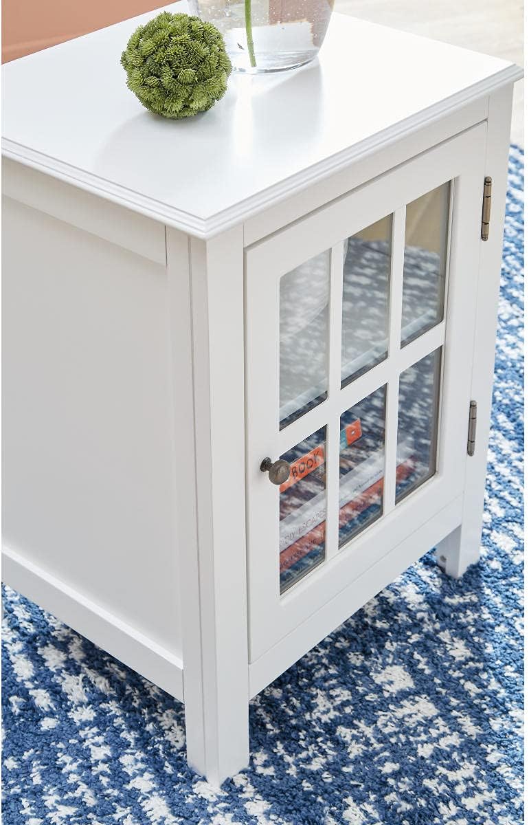 White Accent Cabinet End Table A959
