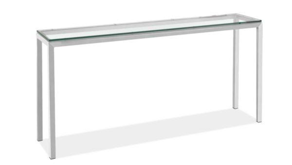 Clear Tempered Glass Console Table with Stainless Steel Frame X79855