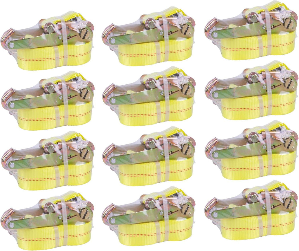 12 Pack Heavy Duty Ratchet Tie Down Straps with Aluminum Handle F672978