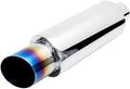 2.25'' Inlet 3'' Outlet Exhaust Burnt Muffler Tip Stainless Steel 14.7'' Length Pack of 2 H7054