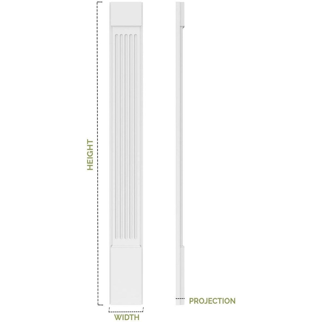 Raised Panel PVC Pilaster with Capital and Base (Pair) V4990