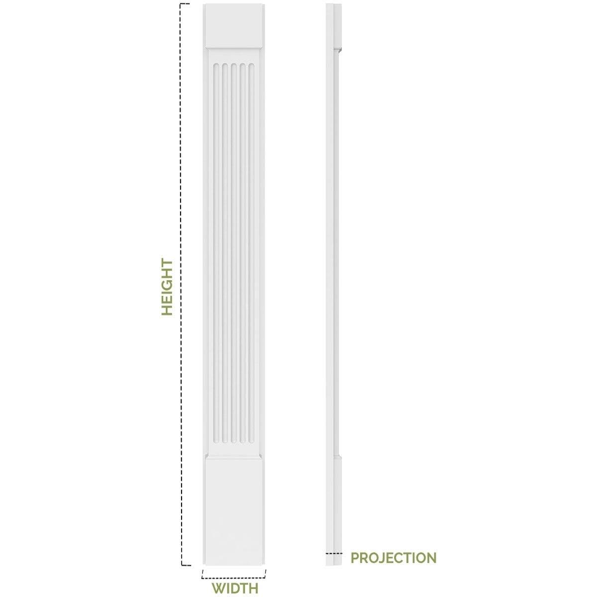 Raised Panel PVC Pilaster with Capital and Base (Pair) V4990
