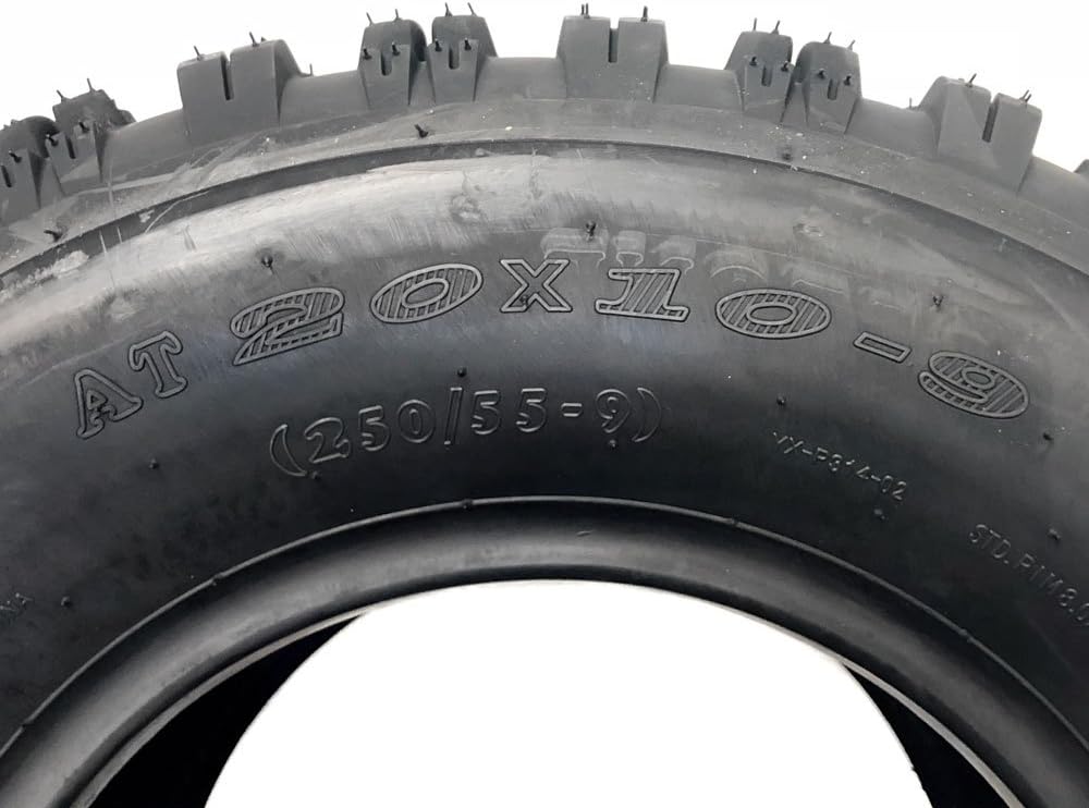 Set of 2 ATV Tubeless Tires 20x10-9 Split Knobby Tread A126