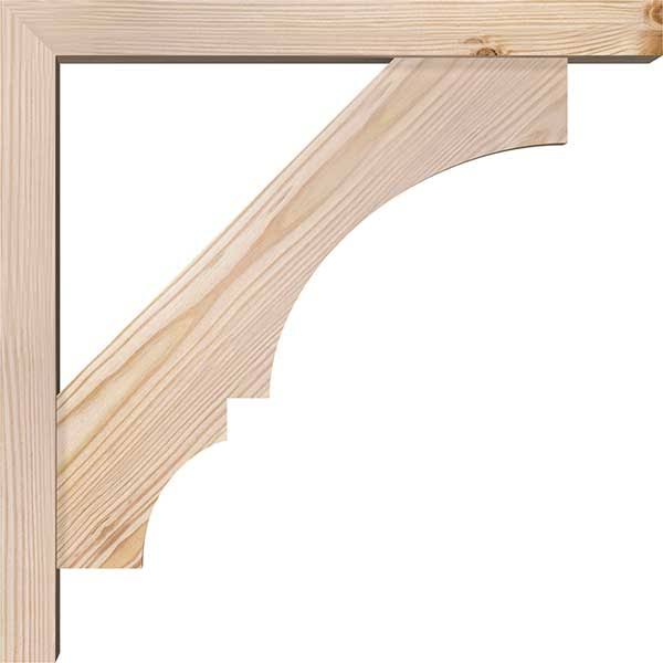 3 1/2x22W x 18x22D x 18x22H Smooth Bracket with Offset Brace, Douglas Fir B391504