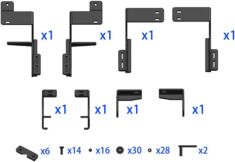 Blow Molding Running Boards Side Step for Toyota Tacoma 2005-2022 Double Crew Cab W208