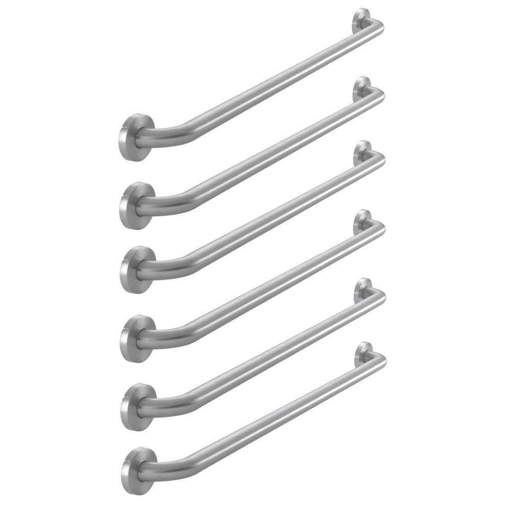 42 in. x 1-1/4 in. Brushed Stainless Steel Concealed Screw Grab Bar Combo (6-Pack) E784645