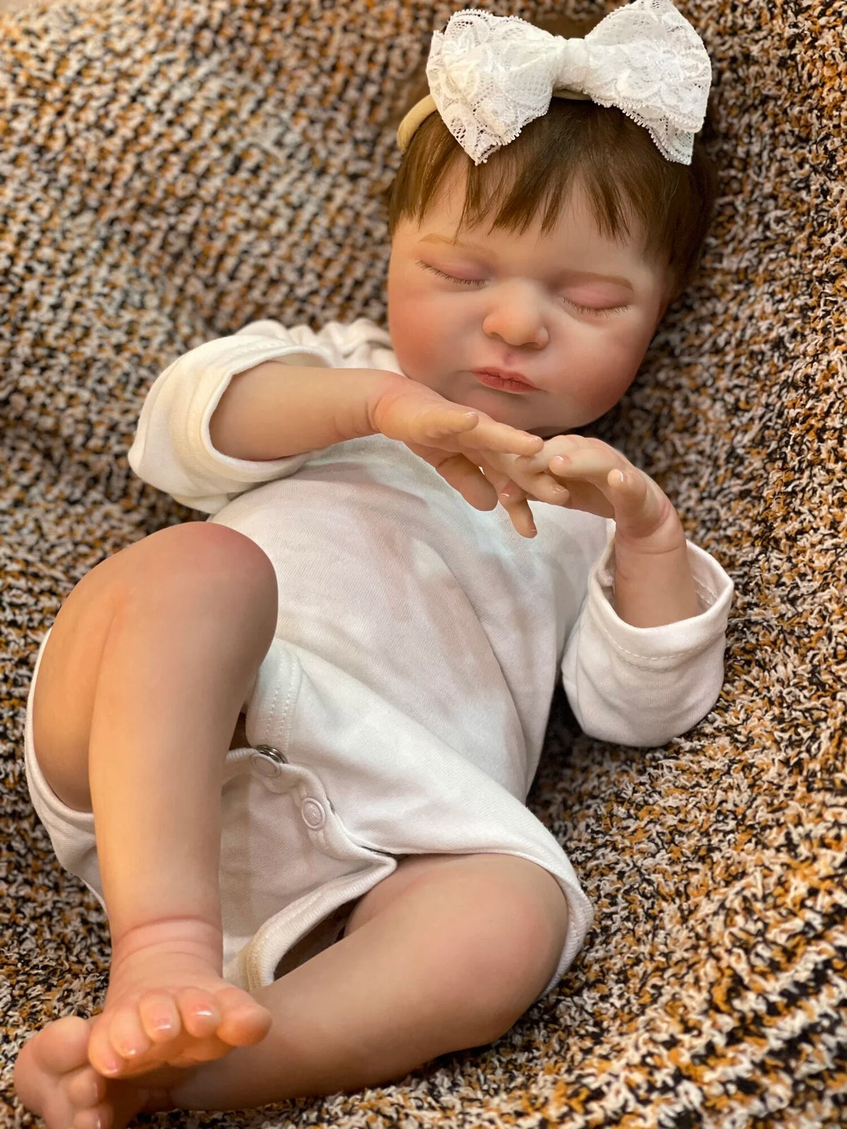 Reborn Doll With Rooted Hair Handmade Soft Touch Lifelike Real Doll B5923