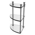 Three Tier Corner Glass Shelf Matte Gray Z5193