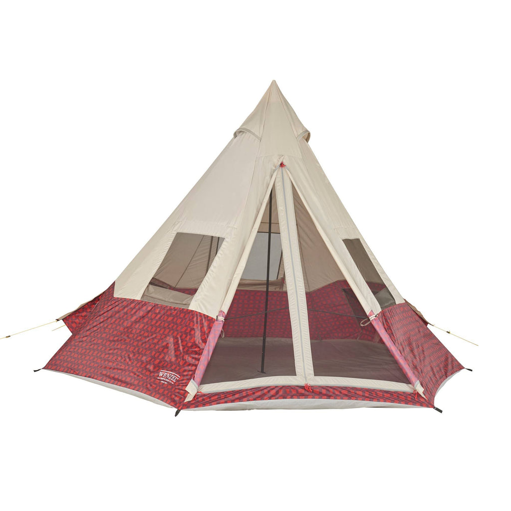 Red Plaid 5 Person Camping Teepee Tent G759