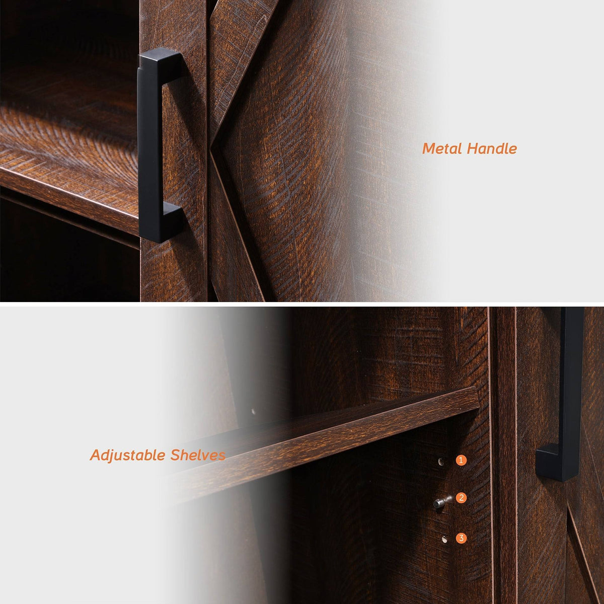 Rustic Brown Wash Wood TV Stand / Storage Cabinet Y289498