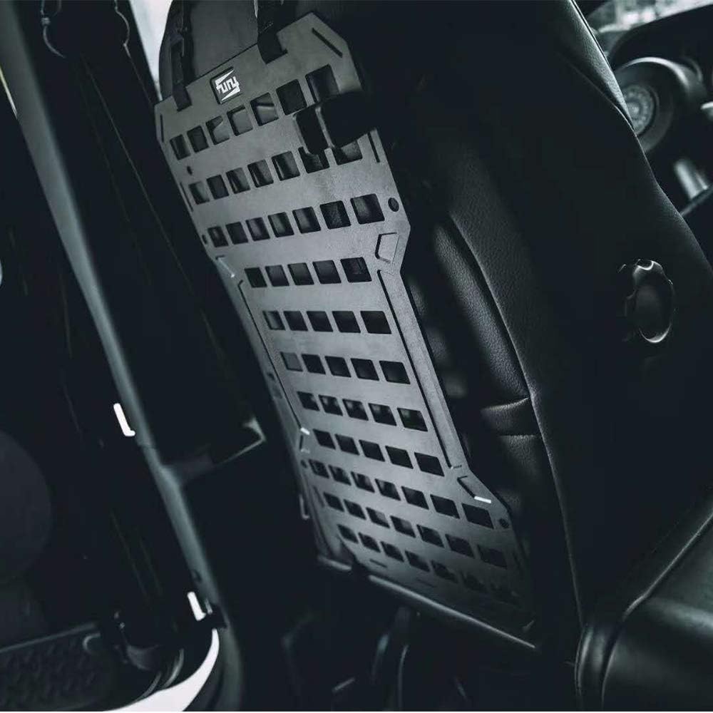 Tactical Rigid Aluminum Insert Panel with 2 Organizer Storage Bag, 1 Multi-Function Tool, 1 Flashlight and 5 Fastening Tape Modular Storage Platform Tool Seat Cover Storage MOLLE Panel P101544