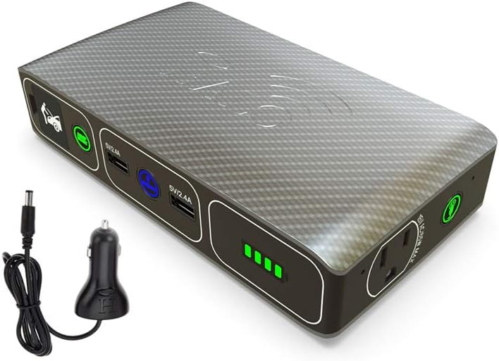 Gold Marble Car Jump Starter with AC Outlet and Car Charger B909315