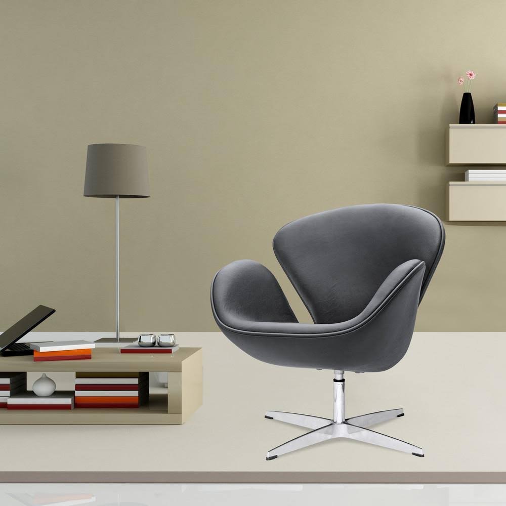 White Leather Swan Chair Z923147