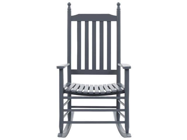 Gray Poplar Wood Rocking Chair with Curved Seat Q361