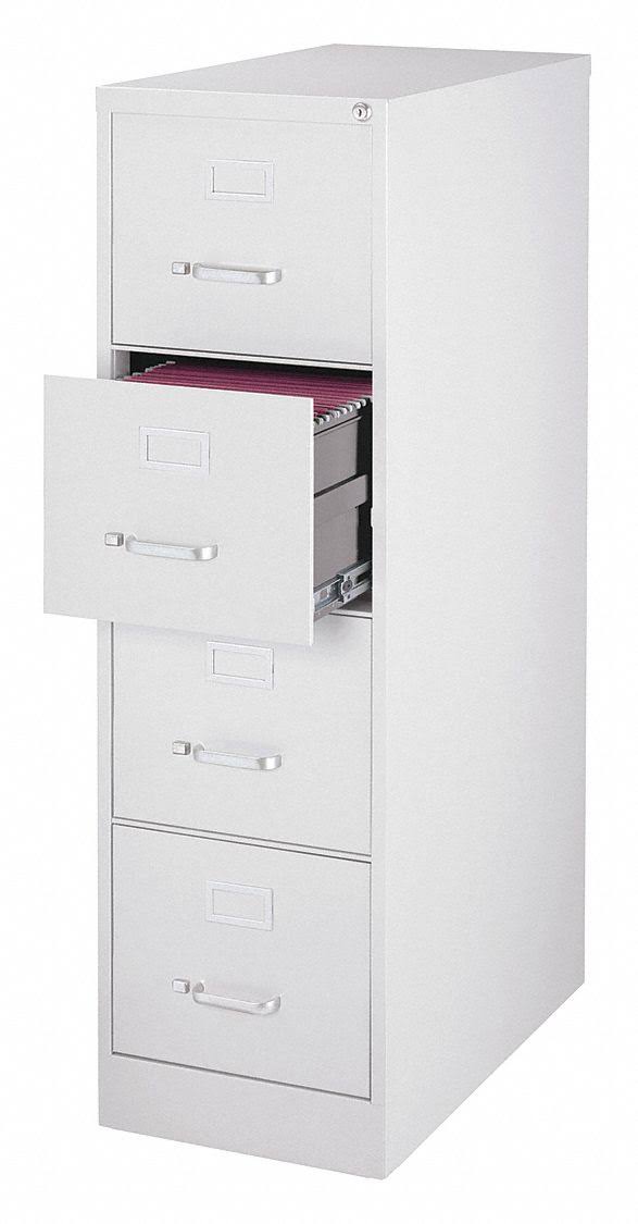 26.5-in Deep 4 Drawer Light Gray Vertical File Cabinet O842