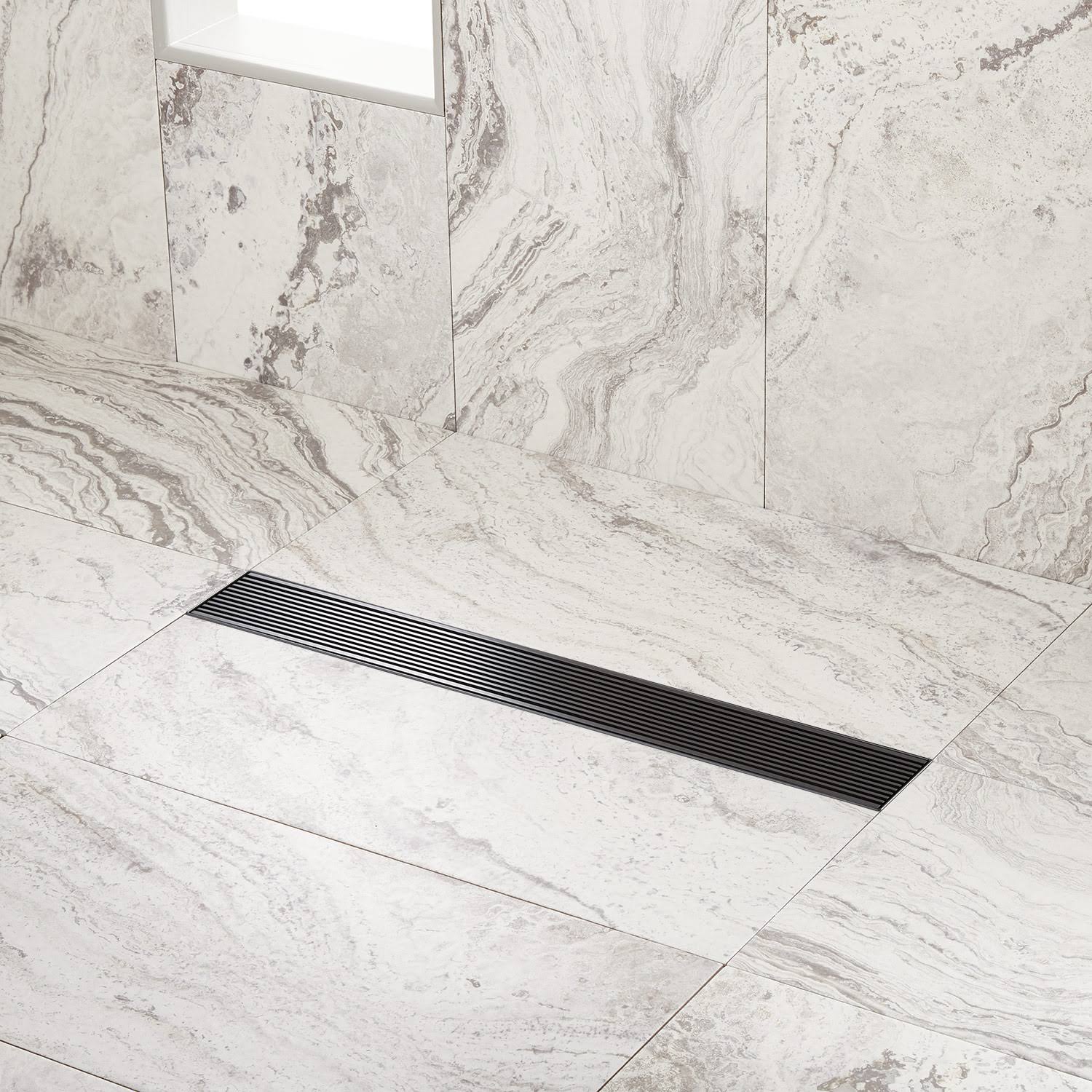 48x22 Linear Shower Drain in Polished Brass D39384