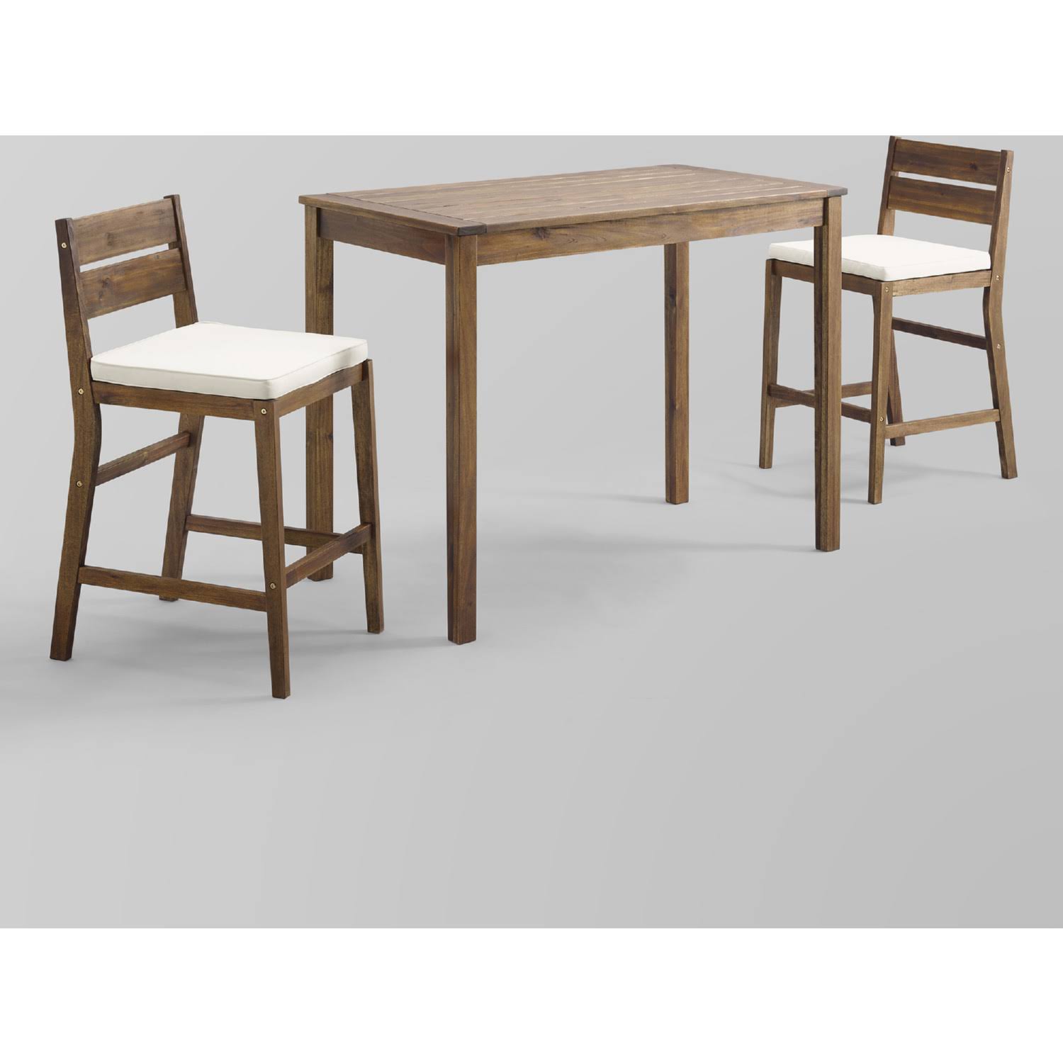 3-Piece Acacia Counter Height Dining Group Dark Brown N2907