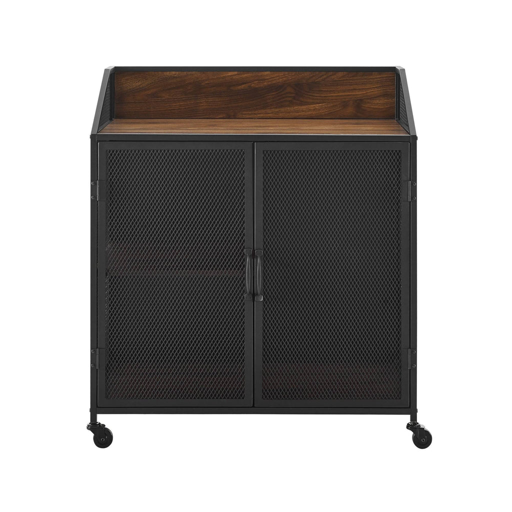 Grey Wash Mesh Bar Cabinet F756032
