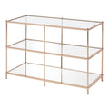 Metal and Clear Glass Top Console Table in Champagne J429158