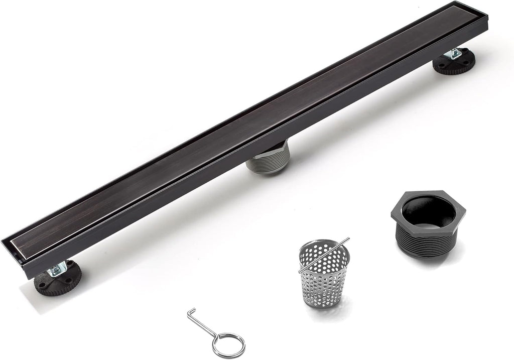 Matte Black Stainless Steel Rectangle Shower Drain, Pack of 2 M2178