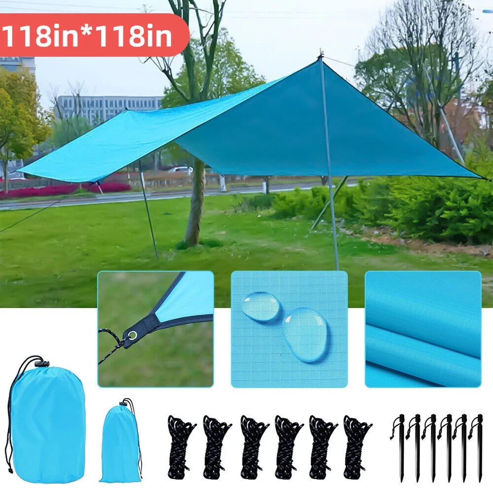 Blue 10'x10' Portable Beach Tent Sun Shelter C841636
