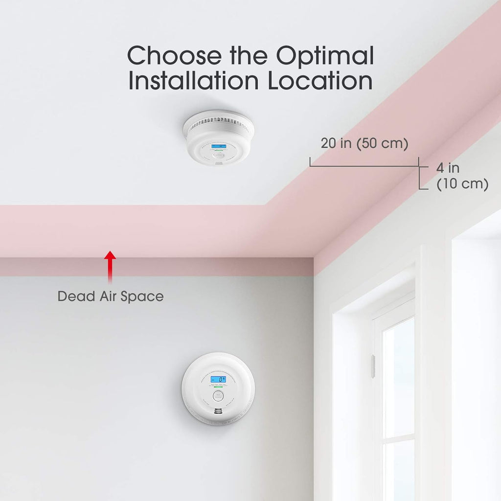 10-Year Battery Smoke and Carbon Monoxide Detector with LCD Display, Dual Sensor Alarm P468357