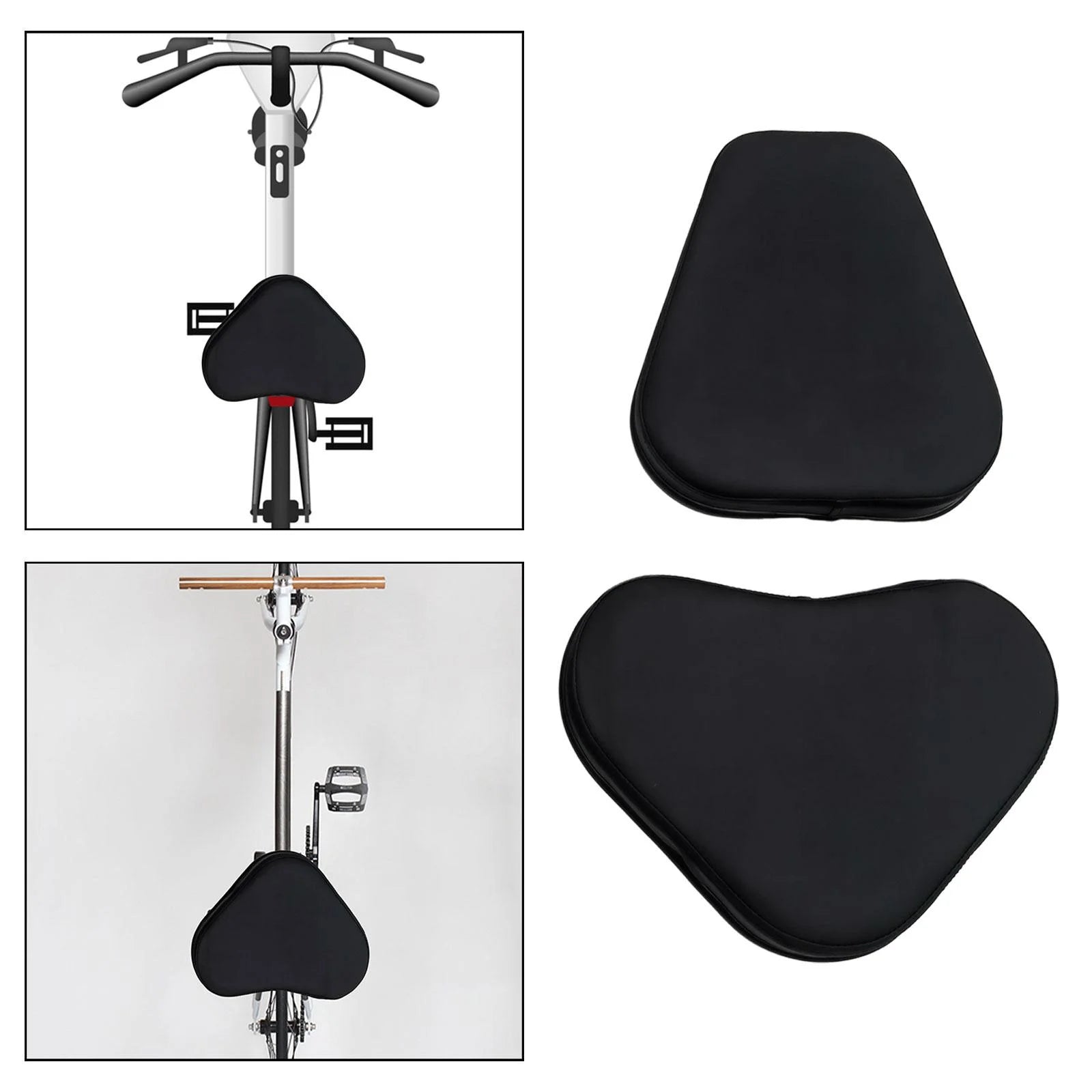 Black Exercise Bike Saddle Cover with Back Support J336