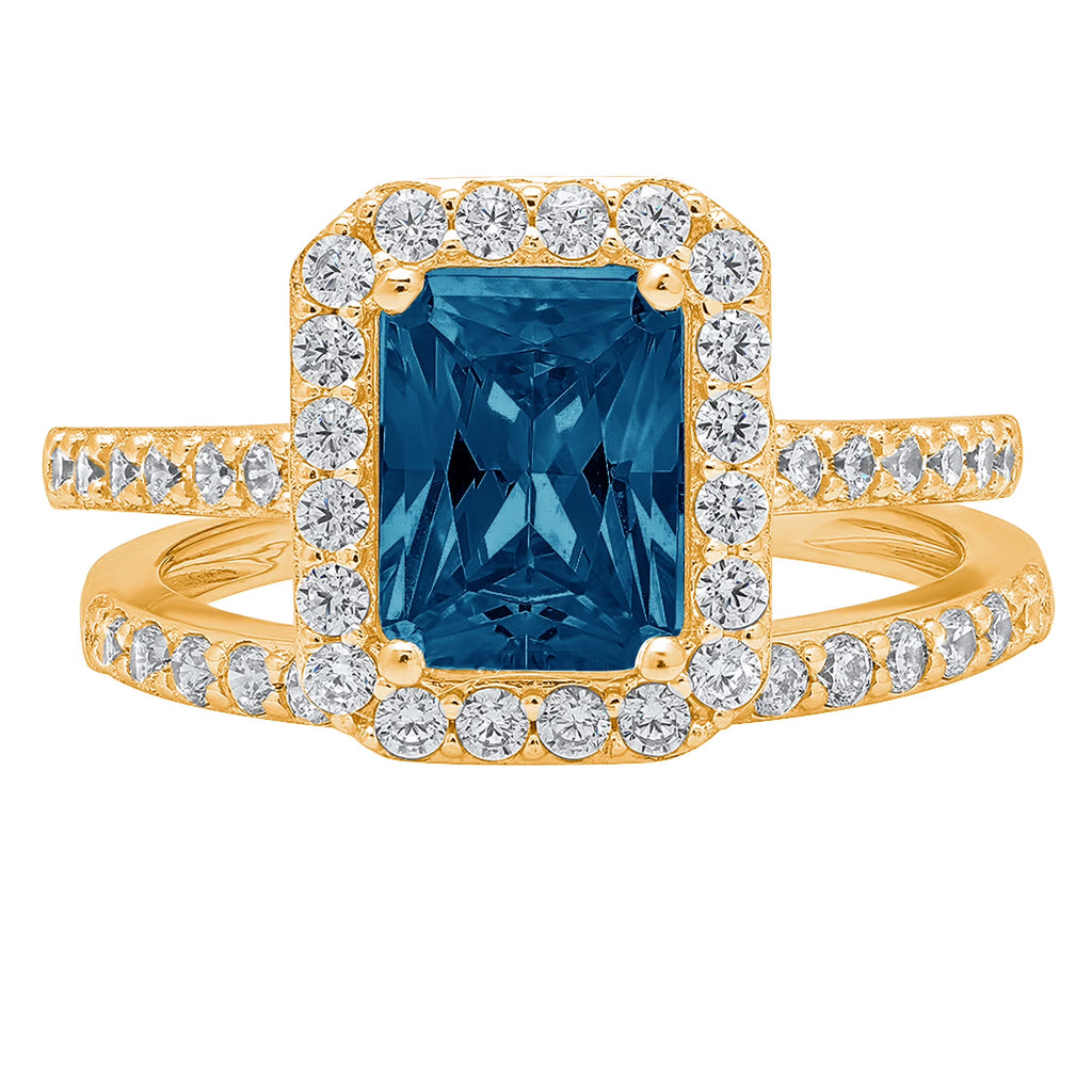 14k White Gold London Blue Topaz Ring Size 8 I528