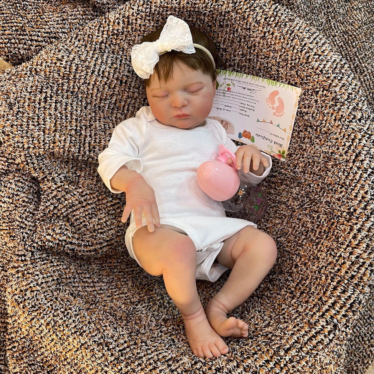 Reborn Doll With Rooted Hair Handmade Soft Touch Lifelike Real Doll B5923