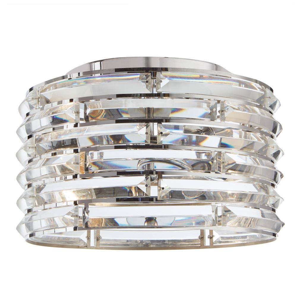 2-Light Curved Crystal and Chrome Flush Mount O44781