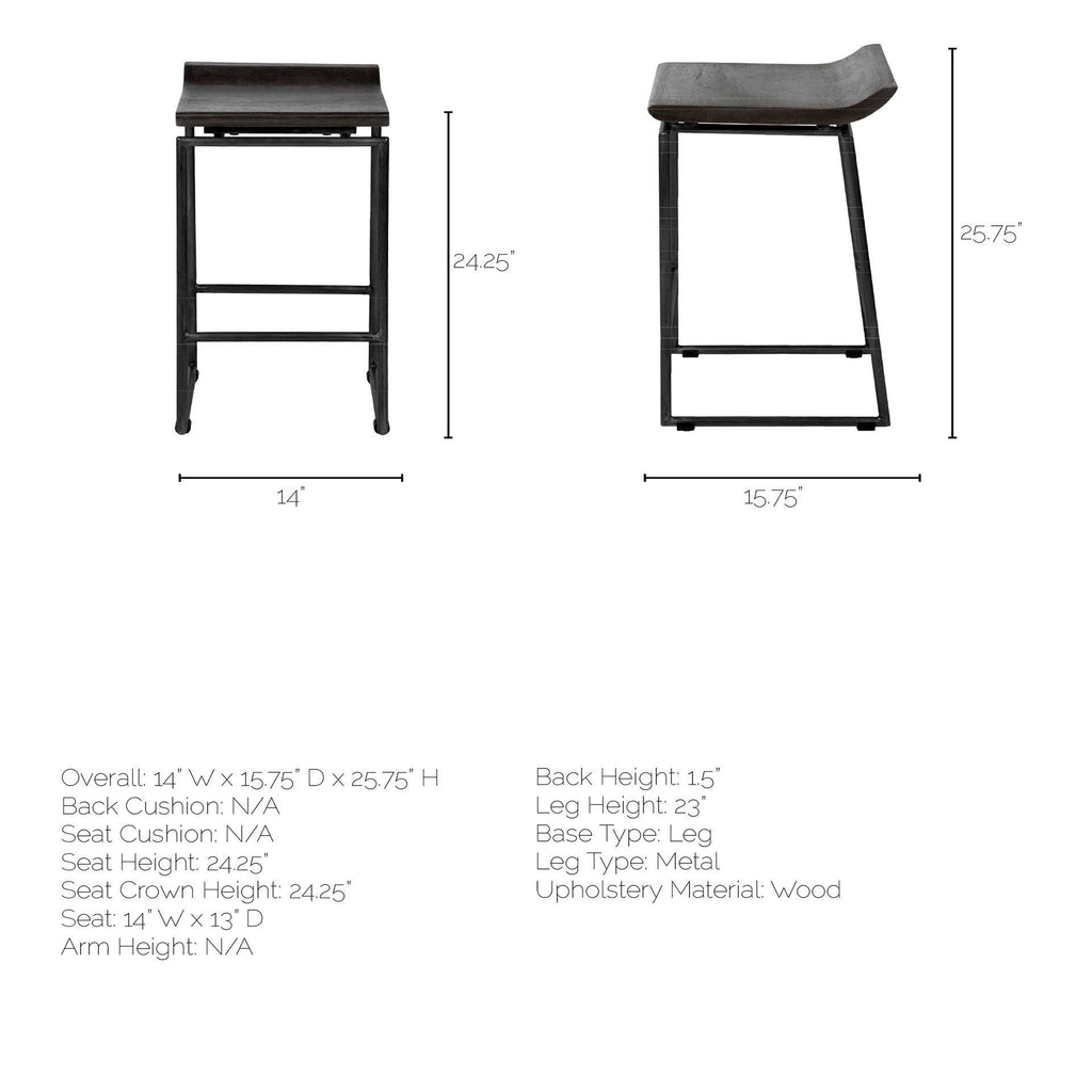 Black Wood Seat Stool D2505