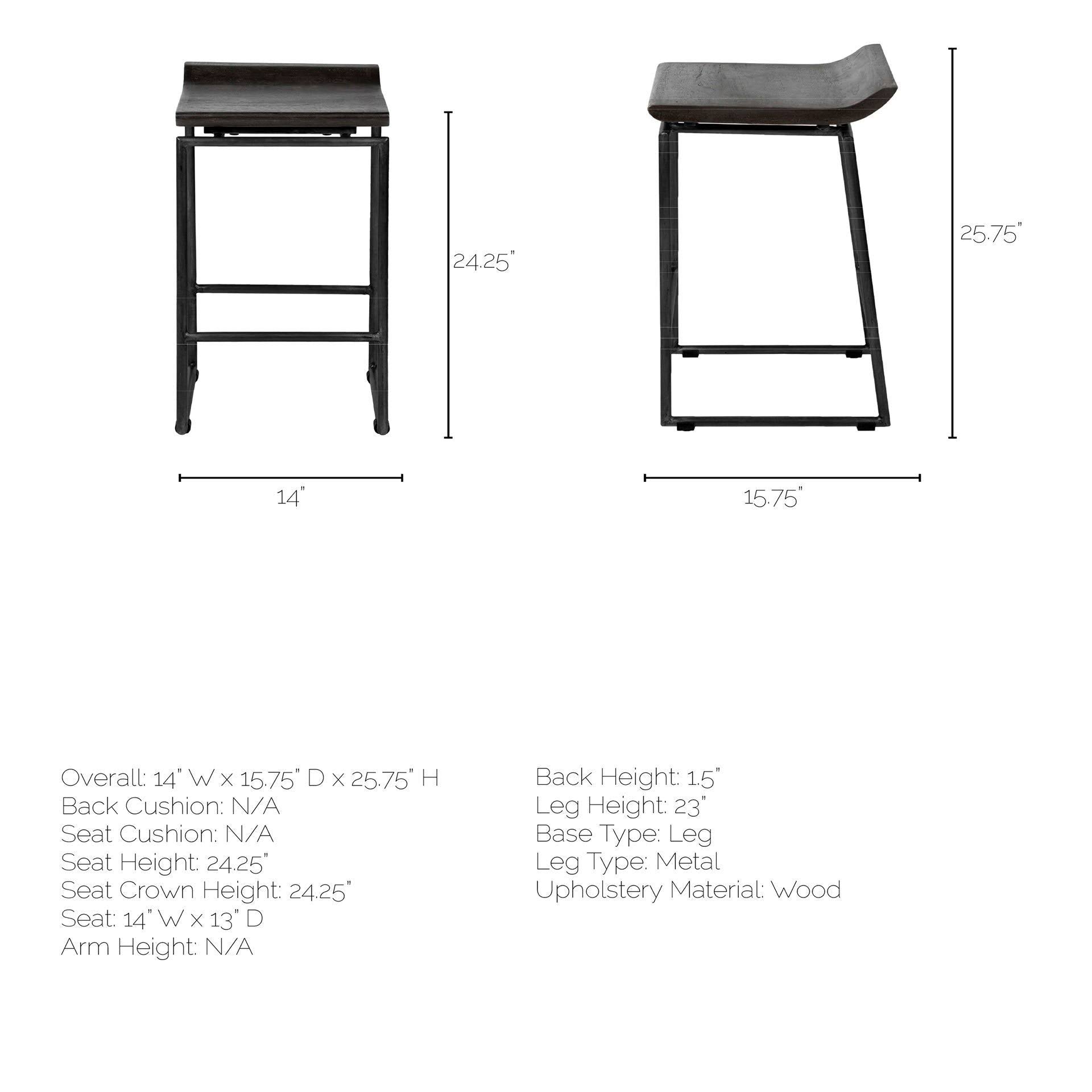 Black Wood Seat Stool D2505
