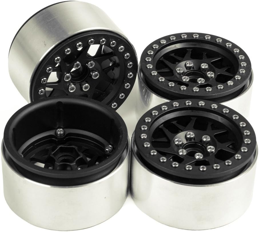 2.2 inches RC Beadlock Wheels Pack of 4 Black U206256