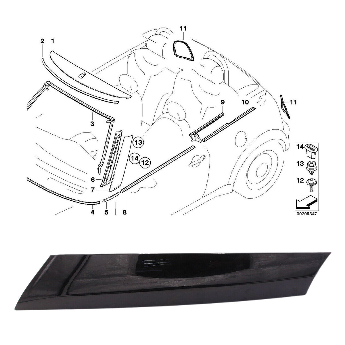 Windshield A Pillar Trim for Mini Cooper Convertible 2009-2015/Clubman 2008-2014/Hatchback 2007-2013 E29382