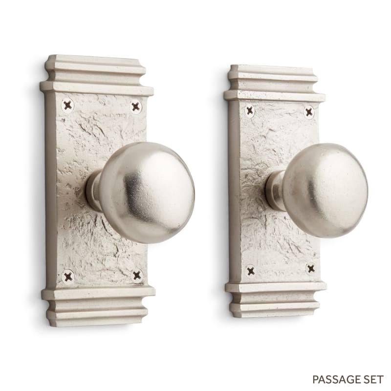 Solid Brass Passage Door Knob Set - Nickel H633116