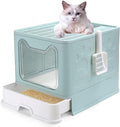 Large Cat Litter Box with Lid, Drawer Type Cat Litter Pan P81077
