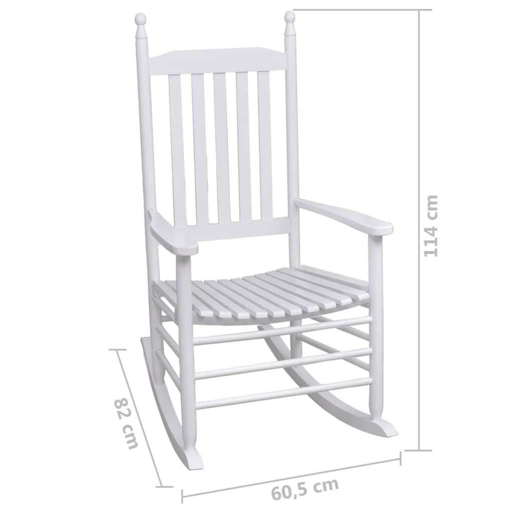 Gray Poplar Wood Rocking Chair with Curved Seat Q361