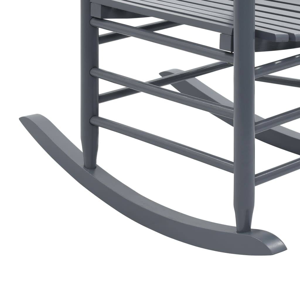 Gray Poplar Wood Rocking Chair with Curved Seat Q361