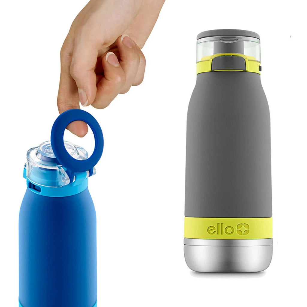 2 Pack Blue Grey 14 oz Vacuum Insulated Water Bottles E96318